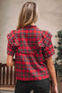 plaid short sleeve blouse