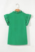 green v neck blouse