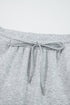 Light Grey Zip Collar Long Sleeve Top Drawstring Pants Set