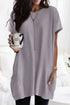 v-neck-short-sleeve-solid-color-loose-dress-1