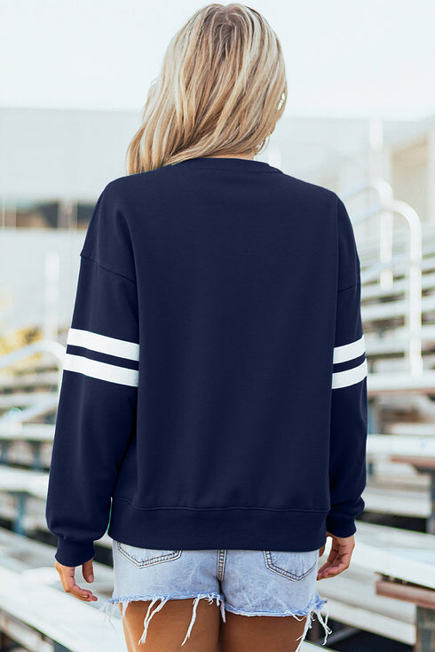 varsity stripe sweatshirt