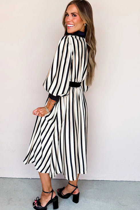 striped midi dress