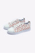 White Baseball Seam Printed Frayed Canvas Shoes