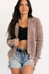 Chestnut Mineral Wash Exposed Seam Patchwork Knit Open Sweater Cardigan