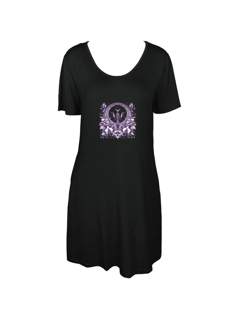 detailed-praying-mantis-and-flora-print-dual-pockets-dress-casual-short-sleeve-tee-dress-for-spring-summer-womens-clothing