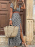 bohemian-long-short-sleeve-printed-v-neck-slit-dress