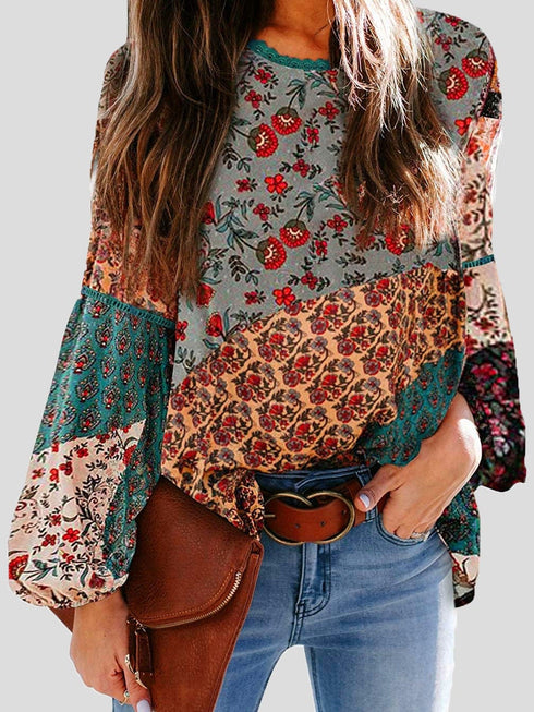 womens-blouses-bohemian-printed-bubble-long-sleeve-blouse