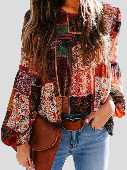womens-blouses-bohemian-printed-bubble-long-sleeve-blouse