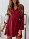 womens-dresses-button-lace-up-solid-color-mini-dress