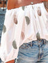 casual-feather-print-off-shoulder-strap-blouse
