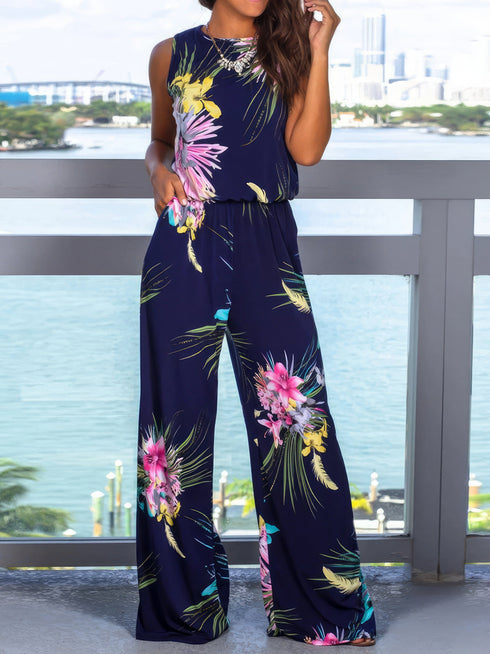 womens-jumpsuits-printed-crew-neck-pocket-casual-jumpsuit