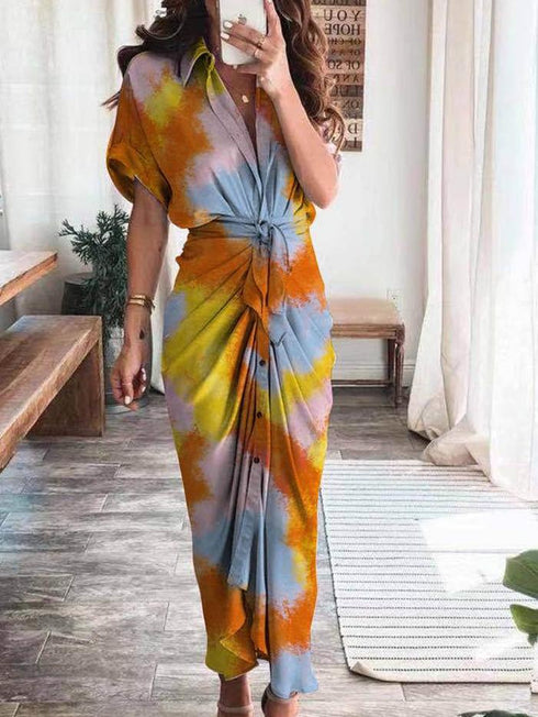 womens-dresses-casual-multicolor-printed-button-shirt-dress