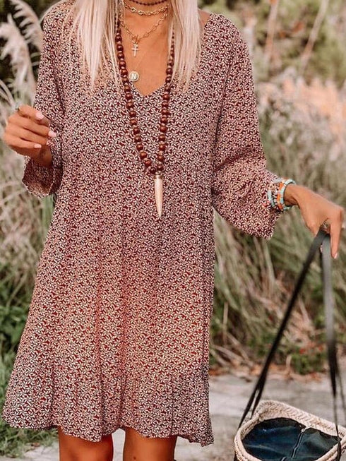 casual-print-knee-long-sleeve-tunic-dresses