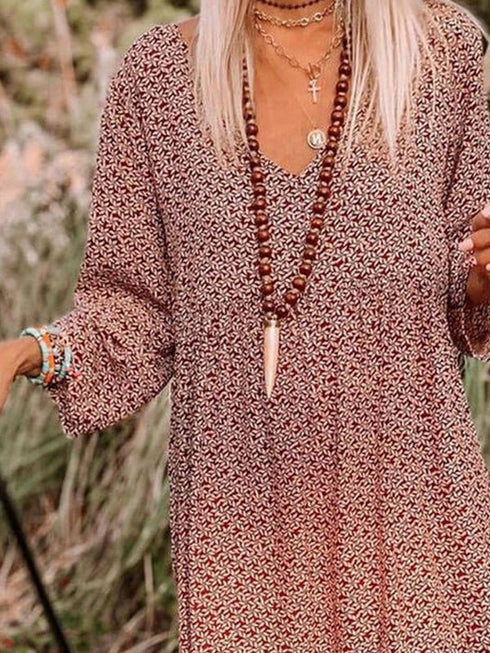 casual-print-knee-long-sleeve-tunic-dresses