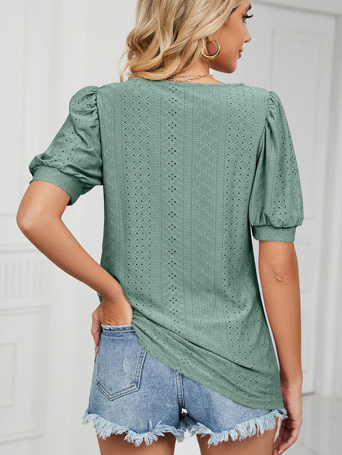 womens-t-shirts-casual-round-neck-solid-color-hollow-loose-t-shirt