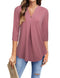 womens-blouses-v-neck-mid-sleeve-casual-loose-blouse