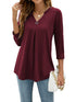 womens-blouses-v-neck-mid-sleeve-casual-loose-blouse
