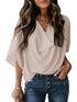 casual-v-neck-pleated-chiffon-shirt
