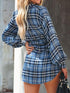 womens-dresses-check-print-buttons-lace-up-shirt-dress