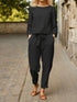 womens-sets-solid-long-sleeve-top-belted-pocket-trousers-two-piece-suit