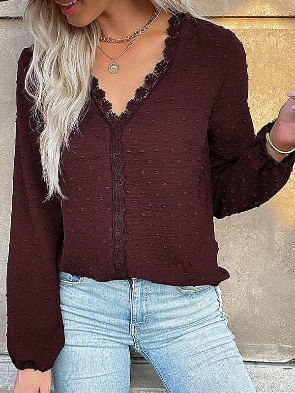 womens-blouses-commuter-long-sleeve-lace-splice-blouse