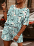 two-piece-printed-round-neck-short-sleeve-t-shirt-shorts