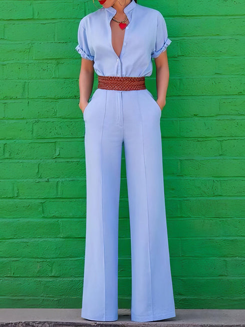 elegant-v-neck-short-sleeved-solid-jumpsuit