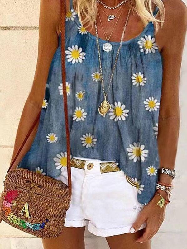 chrysanthemum-print-camisole-tank-top