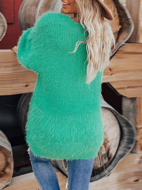 womens-sweaters-pure-round-neck-furry-long-sleeve-sweater