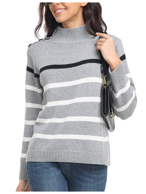 womens-sweaters-striped-high-neck-pullover-sweater