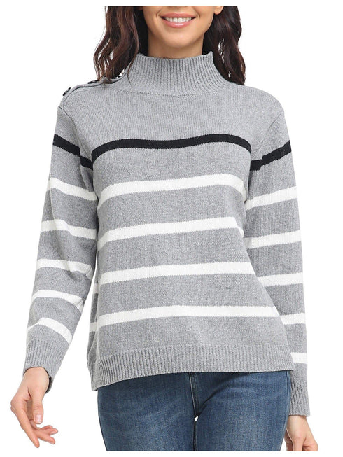 womens-sweaters-striped-high-neck-pullover-sweater