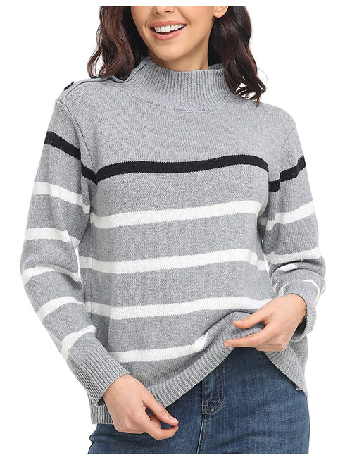 womens-sweaters-striped-high-neck-pullover-sweater