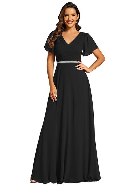 elegant-midi-length-ruffles-sleeves-chiffon-dresses-empire-waist-evening-dresses-with-belt-ee11981