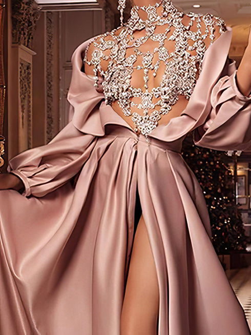 womens-dresses-temperament-long-sleeve-slit-floral-dresses