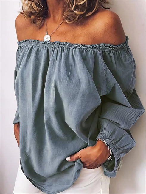 womens-t-shirts-one-shoulder-elastic-pleated-long-sleeve-t-shirts