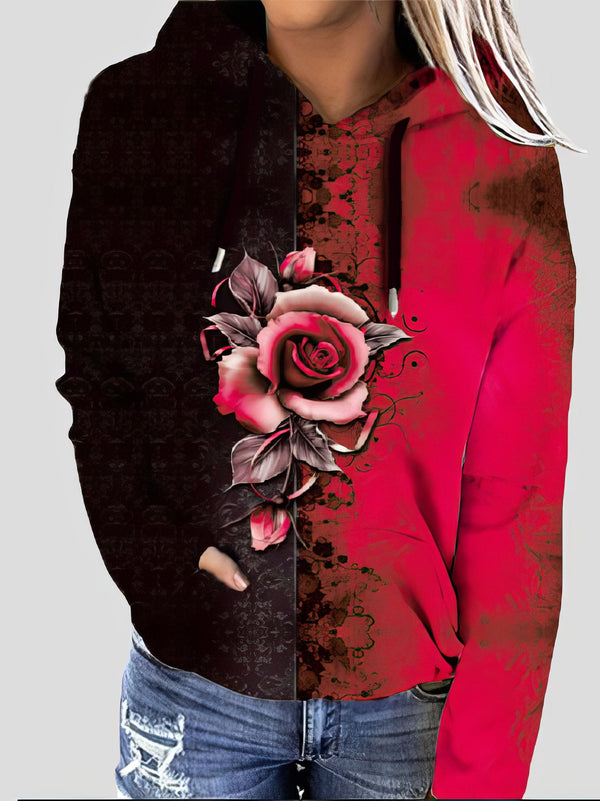 womens-hoodies-rose-flower-print-two-color-long-sleeve-hoodie