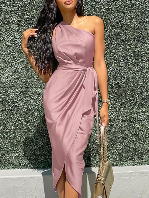 elegant-slanted-shoulder-sleeveless-long-dress