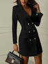 v-neck-double-breasted-slim-solid-coat-dress