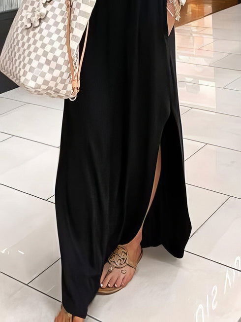 v-neck-short-sleeve-casual-pocket-dress