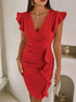 elegant-v-neck-pleated-ruffle-dress