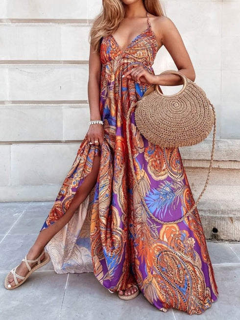 womens-dresses-vintage-print-v-neck-sling-swing-dress