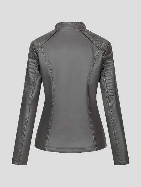 womens-jackets-temperament-slim-zipped-leather-jacket