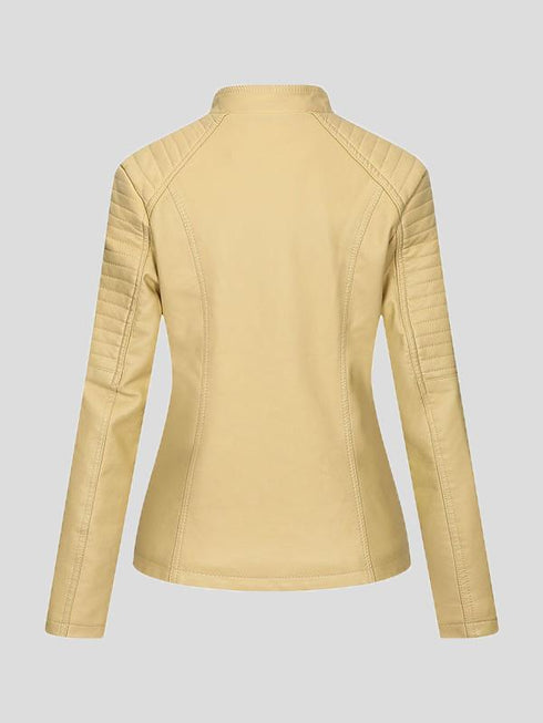 womens-jackets-temperament-slim-zipped-leather-jacket