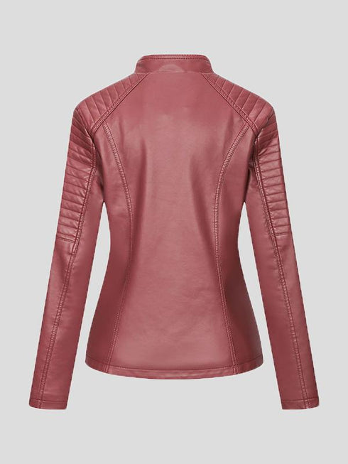 womens-jackets-temperament-slim-zipped-leather-jacket