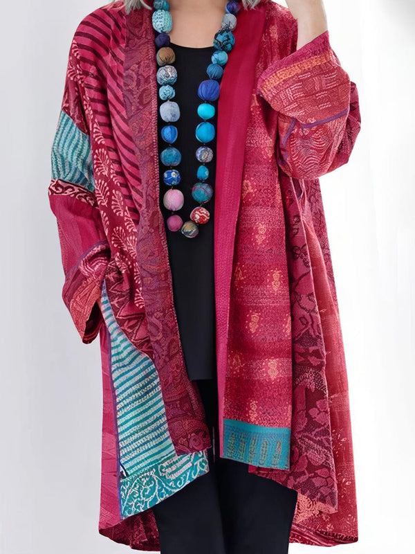 loose-ethnic-style-long-sleeved-printed-cardigan