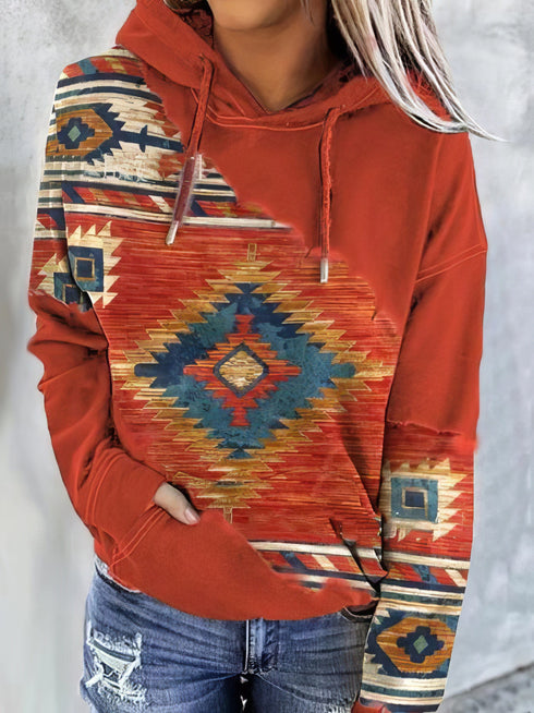 womens-hoodies-polygon-print-long-sleeve-pocket-hoodie
