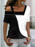 womens-t-shirts-irregular-neck-contrast-color-short-sleeve-t-shirt