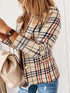 Ladies Plaid Lapel Slim Fit Blazer with Long Sleeves