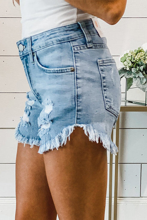 high-waist-plus-size-ripped-denim-shorts