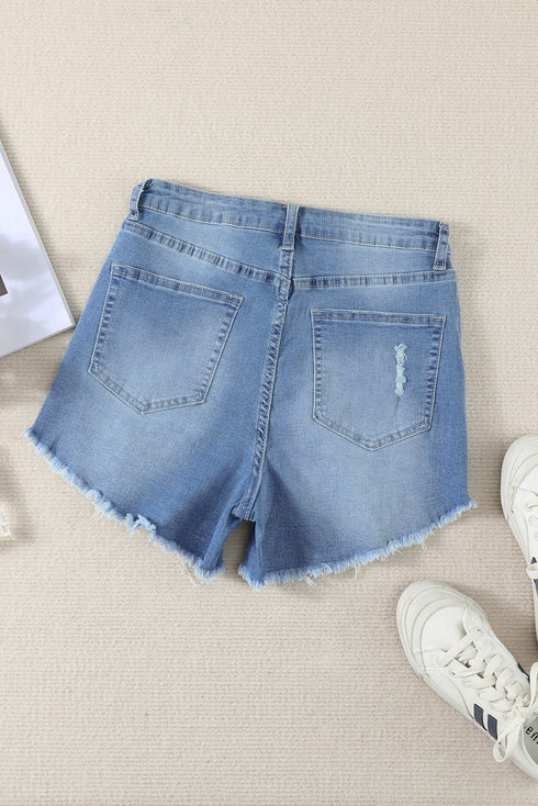high-waist-plus-size-ripped-denim-shorts